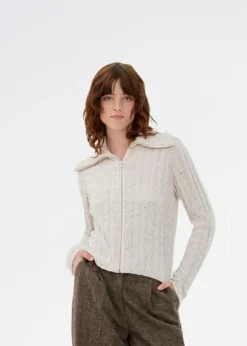 RaulMD Rollneck Cardigan, Sand Speckle, XL