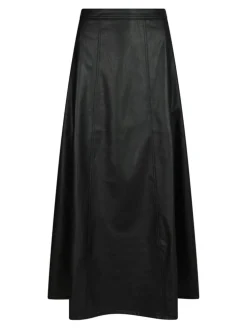 Raya Faux Leather Nederdel, Black, 38