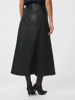 Raya Faux Leather Nederdel, Black, 38