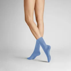 Relax Cotton Strømper, Water Blue, 35-38