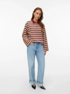 Rena Wide Fold Up Jeans, Light Blue Denim, W32/L32