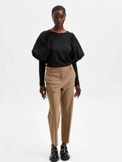 Ria Cropped Bukser, Camel, 34