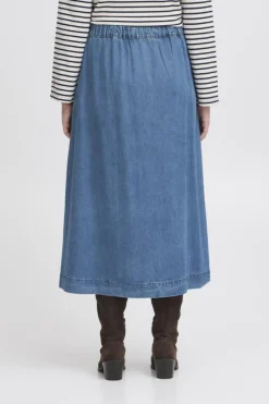 Risle Nederdel, Medium Blue Denim, 34