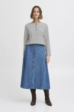 Risle Nederdel, Medium Blue Denim, 34