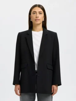 Rita Relaxed Blazer, Black, 40