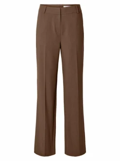 Rita Wide Bukser, Chocolate Chip Melange, 38/L32