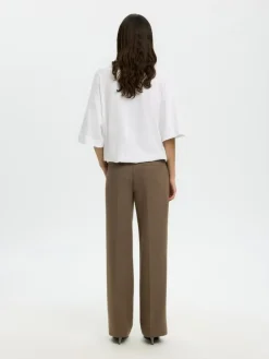 Rita Wide Bukser, Chocolate Chip Melange, 38/L32