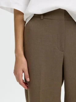 Rita Wide Bukser, Chocolate Chip Melange, 38/L32