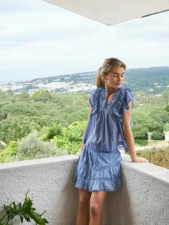 Robby S Voile Nederdel, Smoke Blue, 40