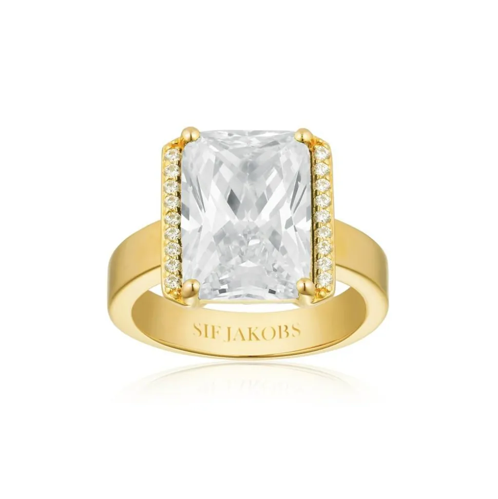 Roccanova Ring, Guld/Hvid, 54