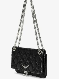 Rock II Quilted Monogram Clutch, Black