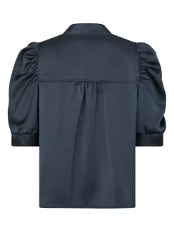 Roella Heavy Sateen Bluse, Midnight Blue, 38