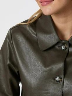 Romana Faux PU Jakke, Brown, 38