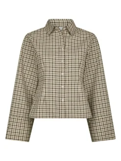 Rosa Checked Skjorte, Beige, 38