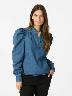 Rosslyn Denim Bluse, Blue, 34