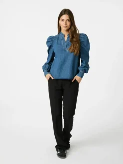 Rosslyn Denim Bluse, Blue, 34