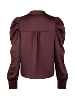 Rosslyn Heavy Sateen Bluse, Burgundy, 34