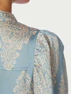 Rosslyn Paisley Drop Bluse, Dusty Blue, 40