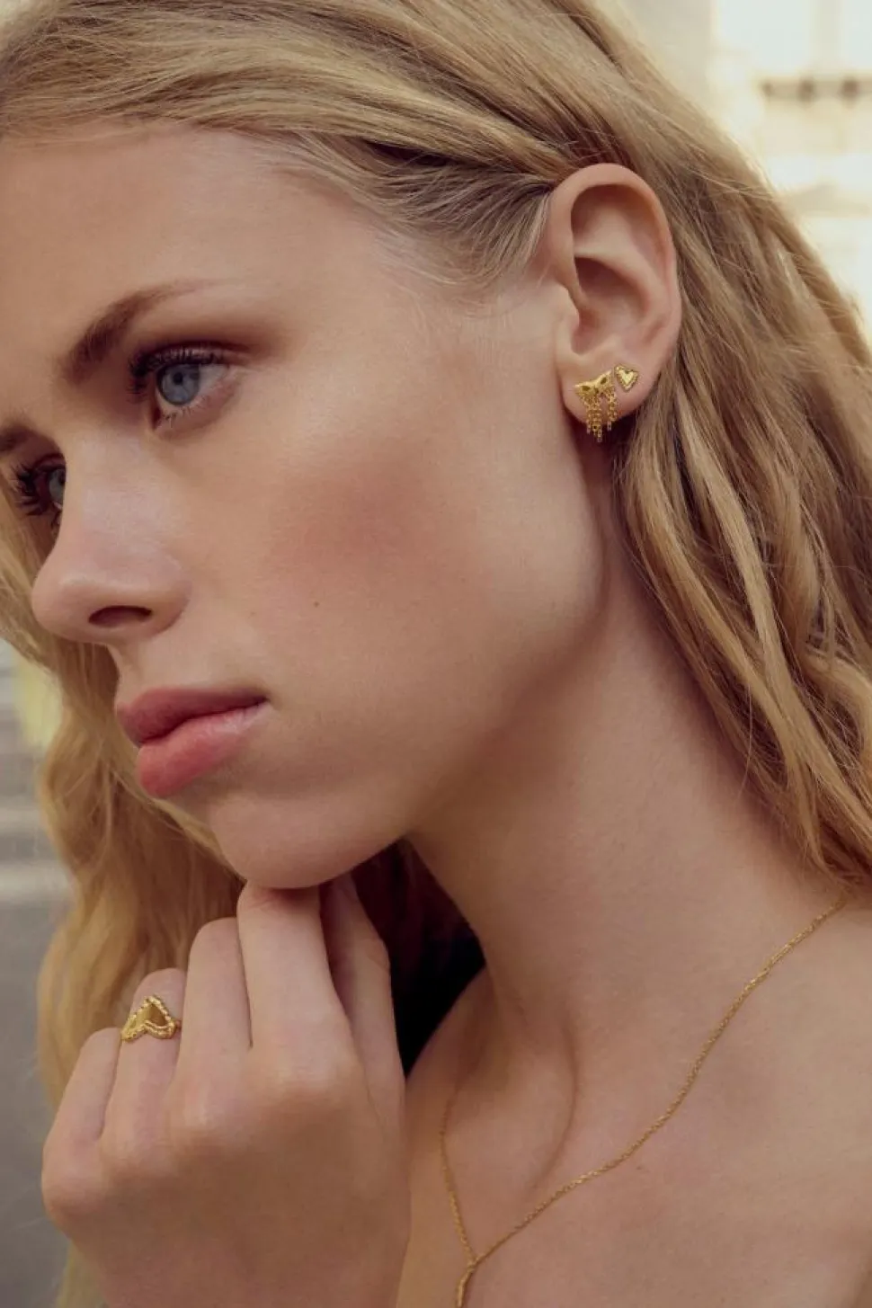 Rouge Øreringe, Gold Plated