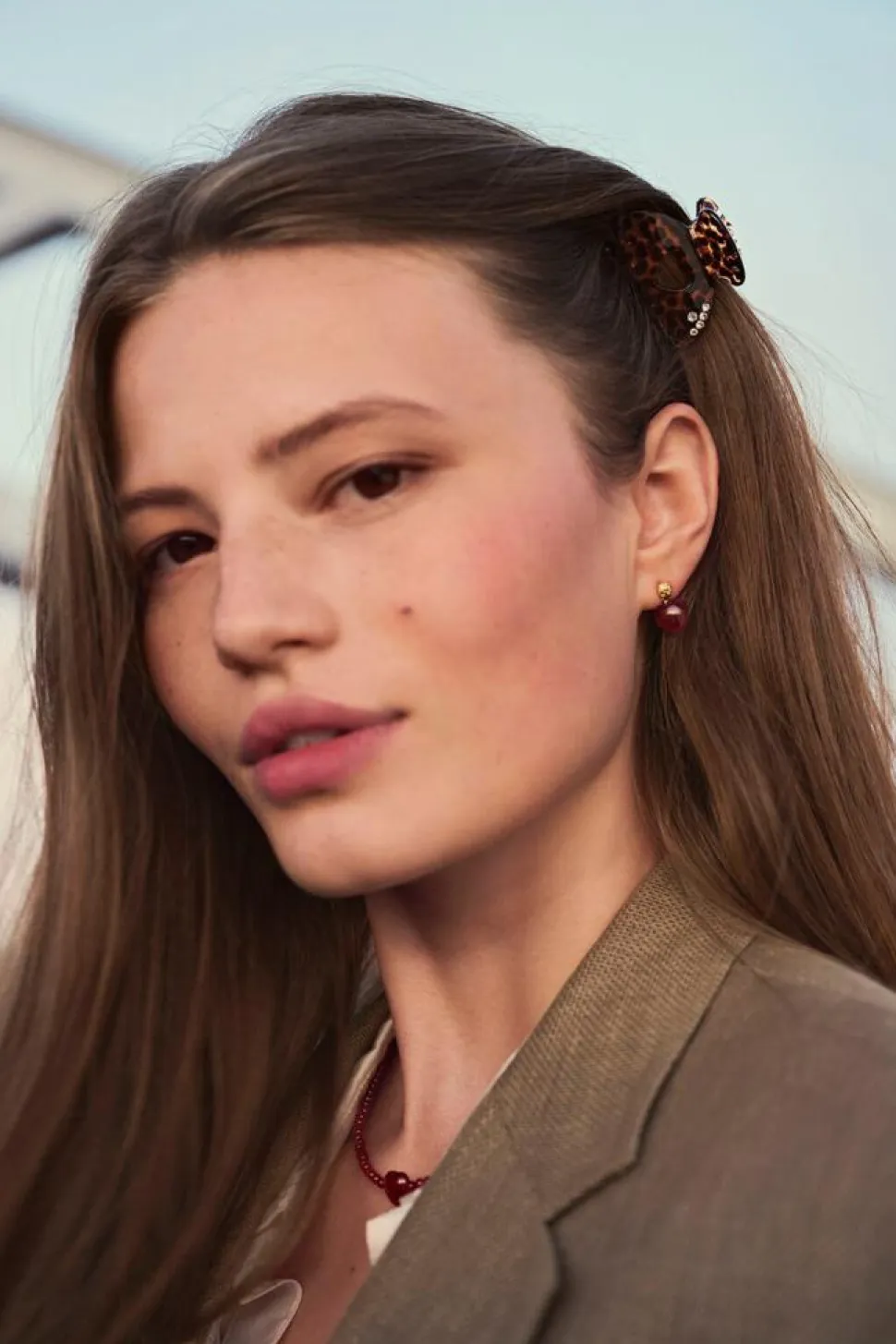 Rubina Heart Øreringe, Gold Plated