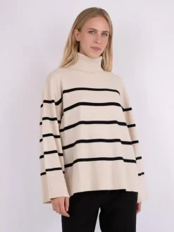 Ruby Stripe Striktrøje, Sand, 34