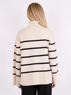 Ruby Stripe Striktrøje, Sand, 34