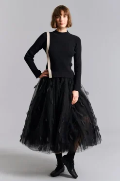 Saku Bluse, Black/Ivory Twist, S