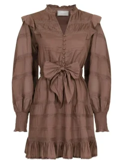 Salli S Voile Kjole, Light Brown, 38