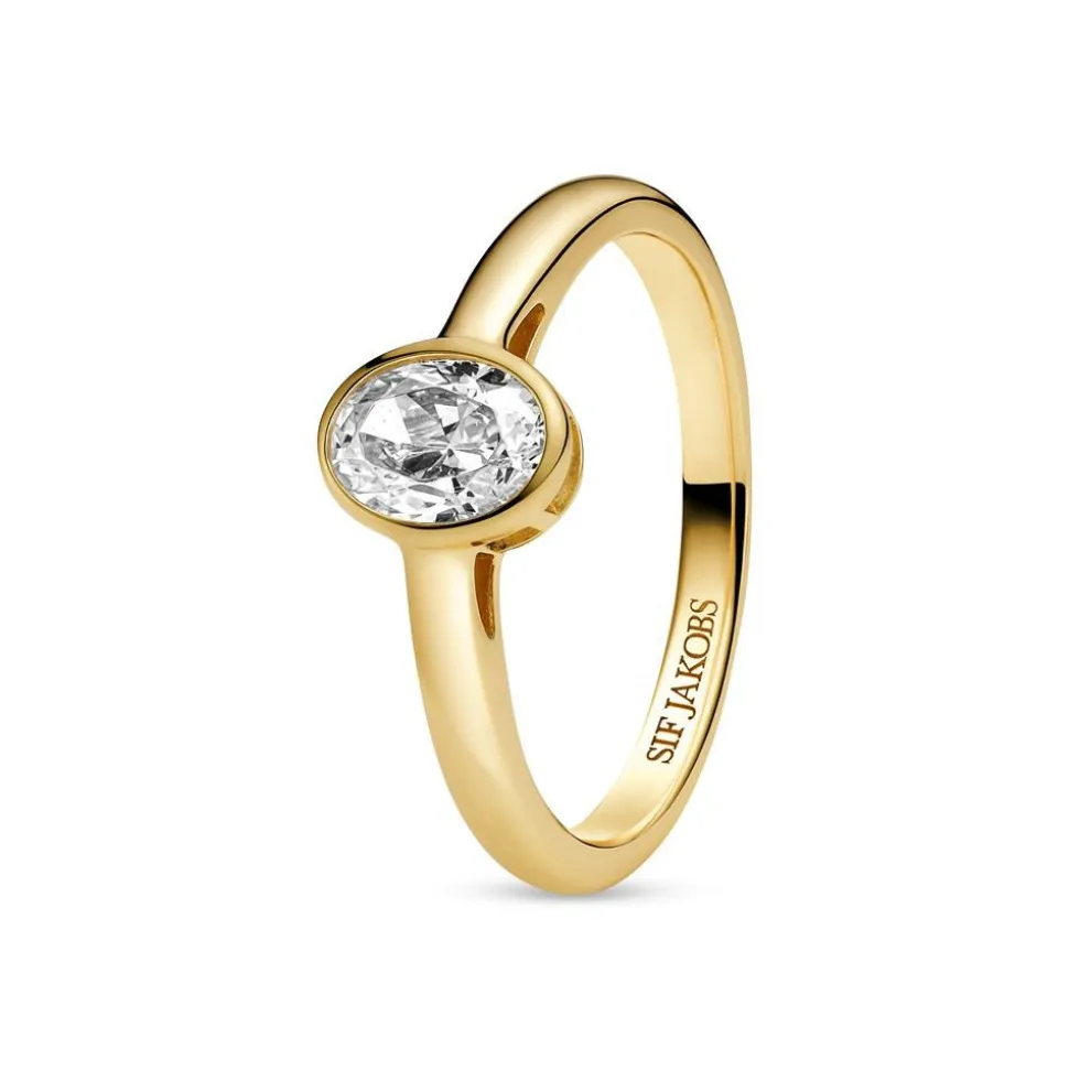 Sardinien Ovale Piccolo Ring, Gold Plated, 54