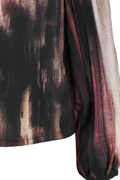 Saturna Bluse, Bordeaux Print, 40