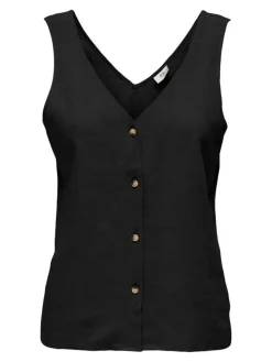 Say Linen Top, Black, XS