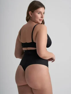 Sculpting High Waist Thong, Black, XL