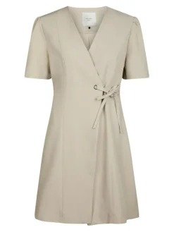 Sendita Eyelet Kjole, Sand, 42