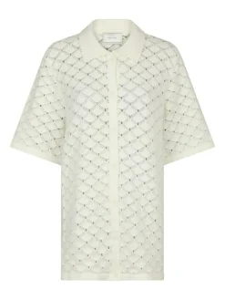 Sette Crochet Bluse, Off White, 36