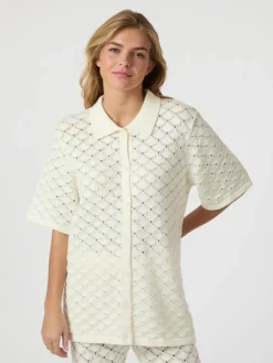 Sette Crochet Bluse, Off White, 36