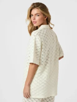 Sette Crochet Bluse, Off White, 36