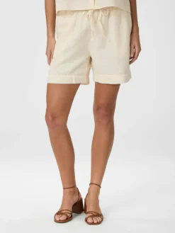Shala Linen Shorts, Light Yellow, 38