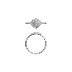 Shell Ring, Silver/White, 56