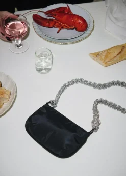 Shimmer Chain Crossbody, Black