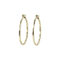 Shiny Medium Creoler, Gold Plated Brass