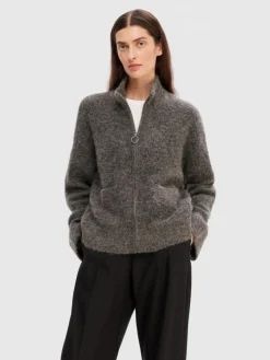 Sia Cardigan, Medium Grey Melange, L