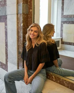 Siama S Voile Bluse, Black, 34