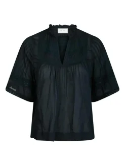 Siama S Voile Bluse, Navy, 36