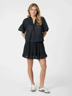 Siama S Voile Bluse, Navy, 36
