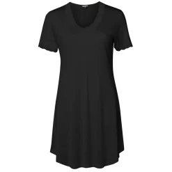 Silk Jersey Natkjole, Black, L