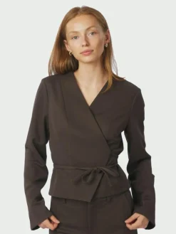 Simmi Bluse, Dark Brown, 40