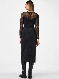 Sinna Langærmet Bodystocking, Black, M