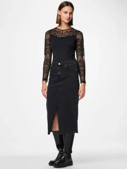 Sinna Langærmet Bodystocking, Black, M