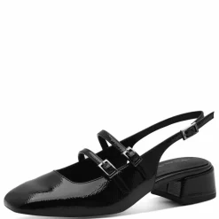 Slingback Pumps, Black Patent, 38