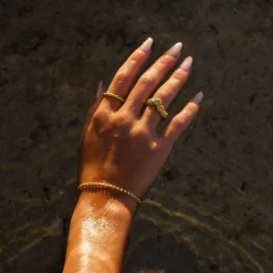 Small Dots Ring, Gold Plated, 52